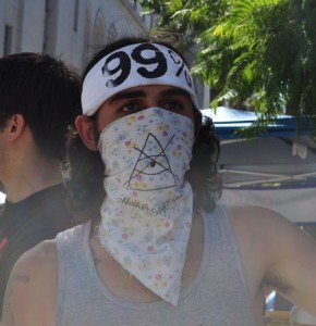 An Occupy Los Angeles protestor.